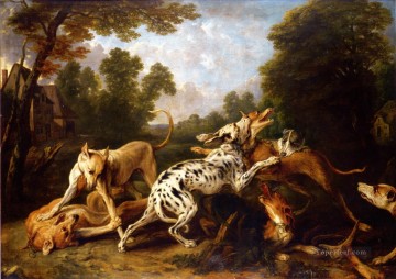 動物 Painting - 犬の戦い